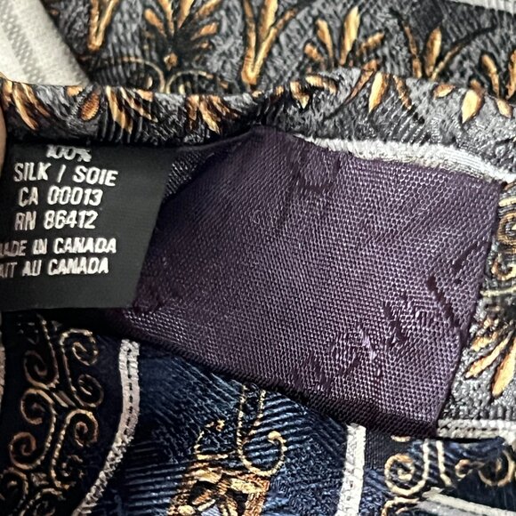 Christian Dior Vintage Royalty Neck Tie 100% Silk Blue - Picture 7 of 7